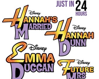 Hannah Montana Custom Name Design, Hannah Montana Png, Hannah Montana Logo Tshirt High quality PNG file instant download