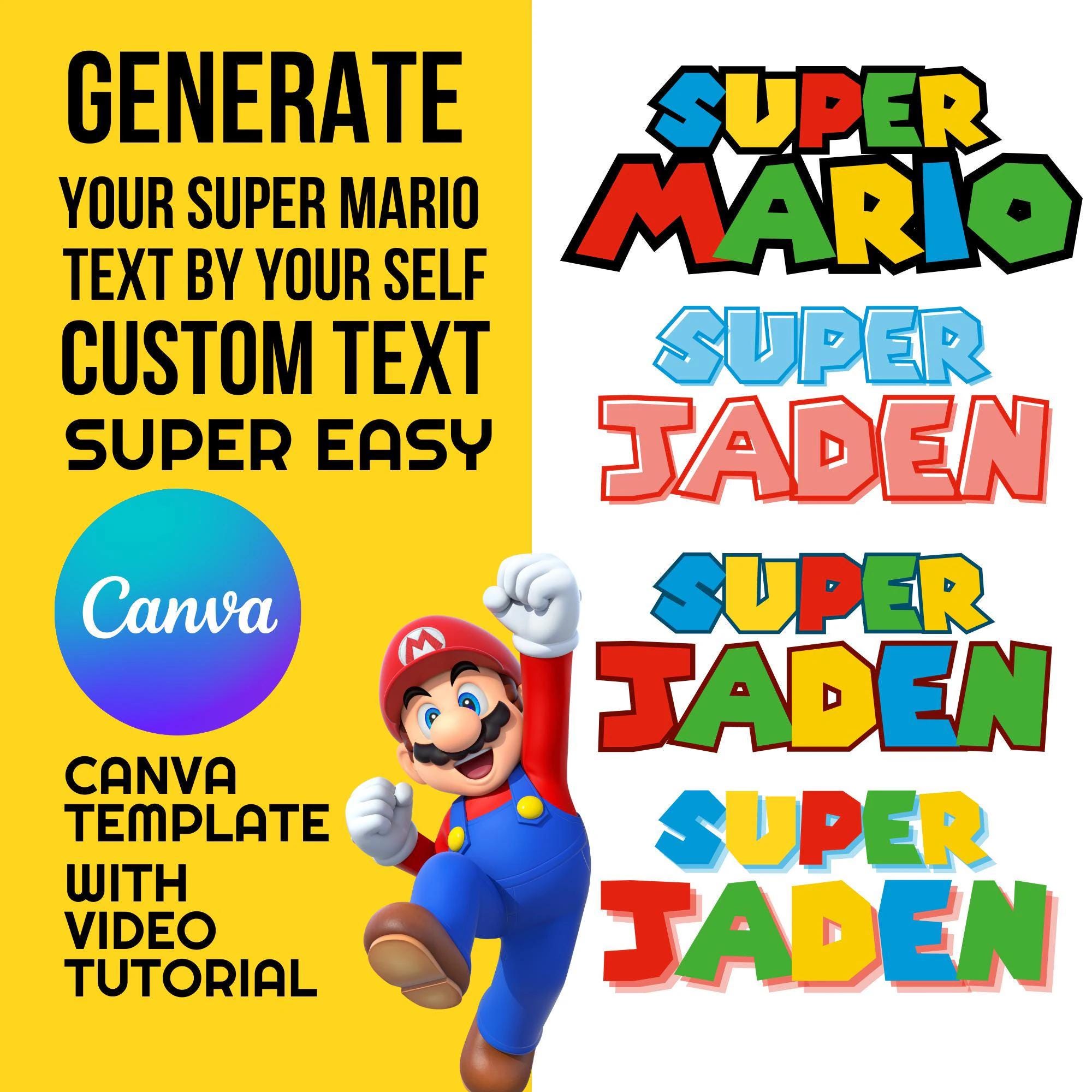Super Mario Font Svg , Mario bros typography, Super mario cool Font letters Svg pdf eps ai Vector Digital Download