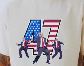Dancing Trump 47 Shirt: Patriotic Comfort Colors Tee