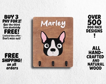 Pet Leash Hanger l Dog Harness Hook l Gift for Dog Lovers l Custom Dog Wall Art l Dog Mom Gift l Dog Accessories l Dog Leash Organizer