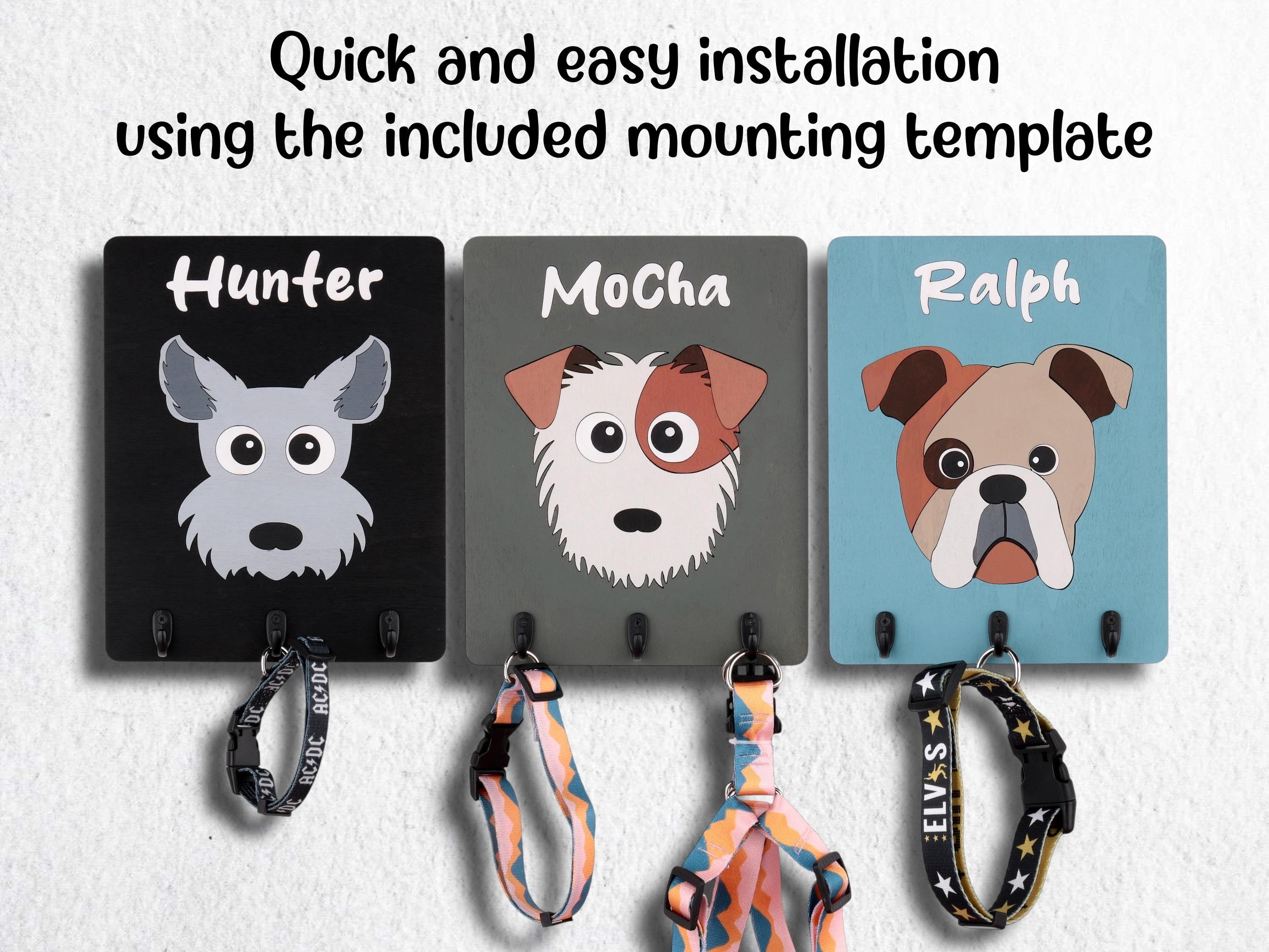 Fun Dog Leash Rack | Whimsical Pet Wall Hook | Dog Mom Gift | Cute