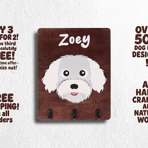 Custom Cartoon Dog Hook | Personalized Dog Leash Holder | Pet Accessory Organizer | Gift for Dog Lovers | Housewarming Gift