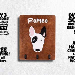 Custom Dog Wall Art | Leash Organizer with Cartoon Dog | Unique Dog Gift | Personalized Pet Hook | Engagement Gift Dog | Mudroom Hook