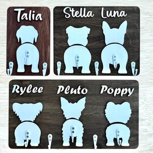 Personalized Dog Leash Holder, Custom Dog Sign, Leash Hook, Custom Dog Gift, Dog Lovers, Dog Wall Decor, Dog Storage, Christmas Gift