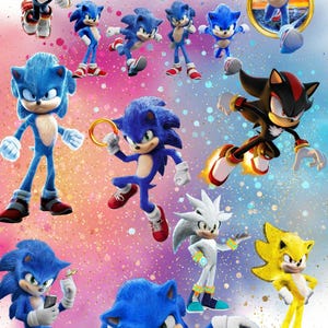 Immagine sonora di alta qualità V2, carattere alfabeto SONIC, file PNG digitale per sublimazione e personalizzazione rapida