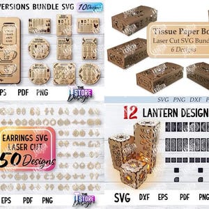 Mega pack de 5000 archivos SVG de corte láser de madera - Varios modelos de joyas, decoración, personajes, lámparas. Archivo