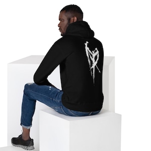 Final Fantasy VII inspiriert Hoodie – Sephiroth Klon Symbol – FF7 Remake Grafik Kapuzen Sweatshirt Pullover – Gamer Geschenk – Schwarze Kapuzen Robe