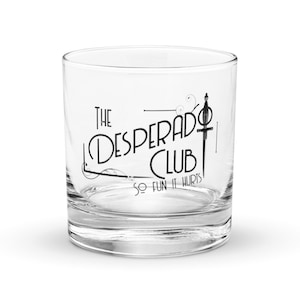 Dungeon Crawler Carl Desperado Club Rocks Glass | Op DCC geïnspireerd bargerei | Glas met vintage-stijl logo
