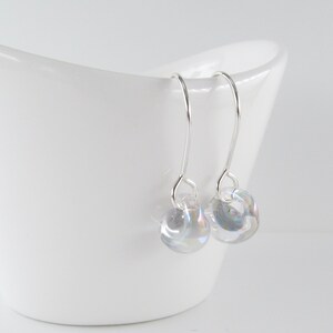 Cloud Gray Small Drops, Sterling Silver Dangles, Niobium Earrings