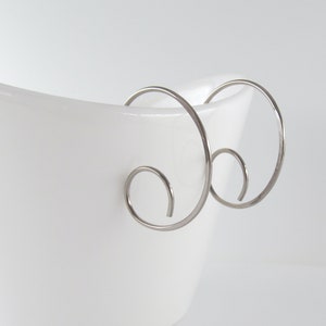 Niobium Swirl Hoop Earrings, Small Hypoallergenic Lightweight Hoops