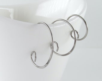 Petite Niobium Hoops, Minimalist Spiral Earrings, Handmade Jewelry, Choose Your Size Hoop