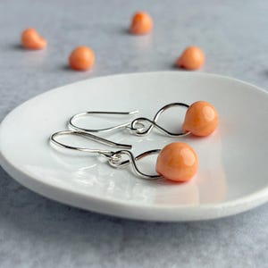 Gerbera Orange Dangles, Glass Beads, Niobium or Sterling Silver
