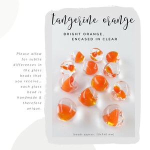 Tangerine Orange Glass Dangles, Lampwork Drops, Niobium Earrings, Sterling Silver image 8