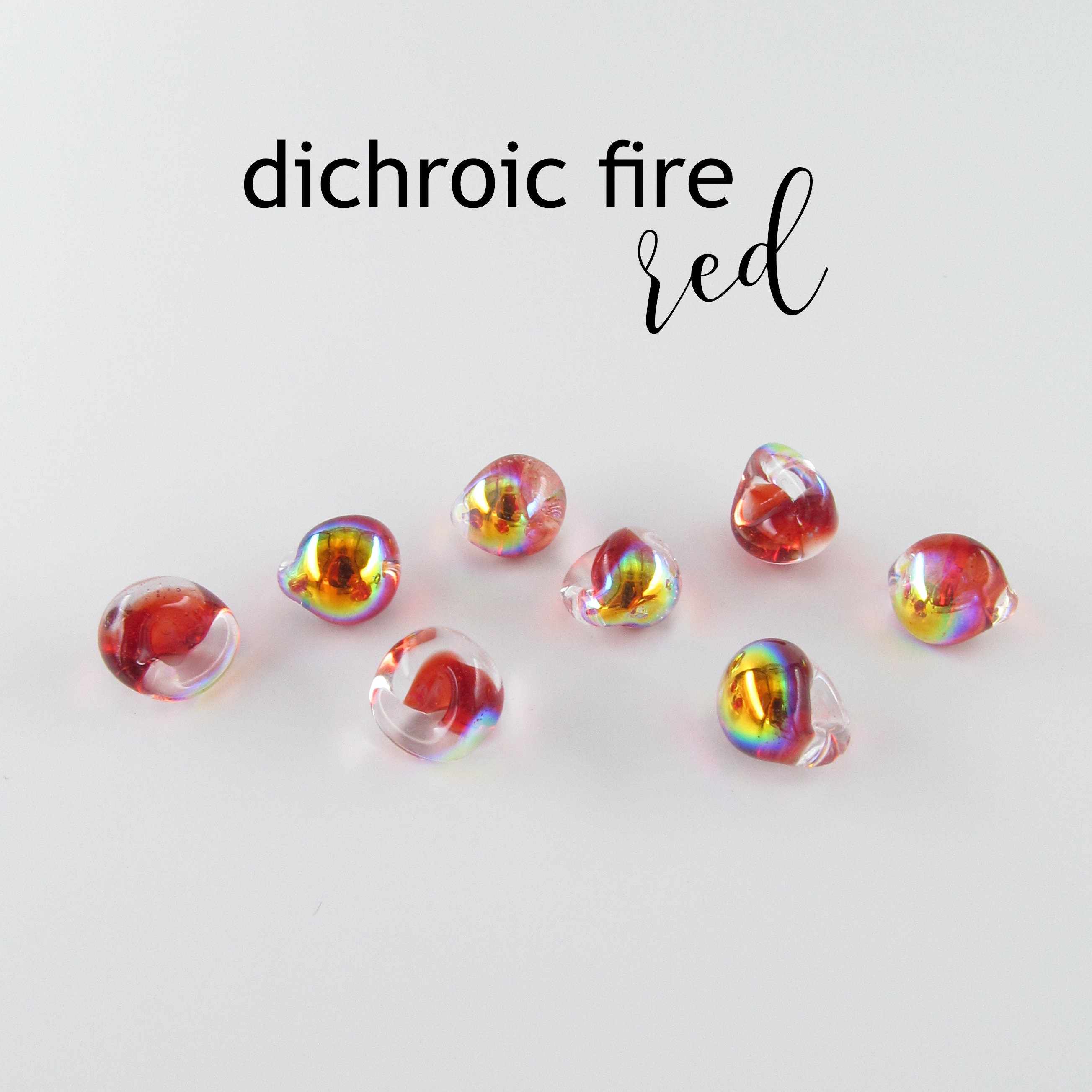 Dichroic Fire Red Threaders, Long Sterling Silver Earrings, Glass Drop ...