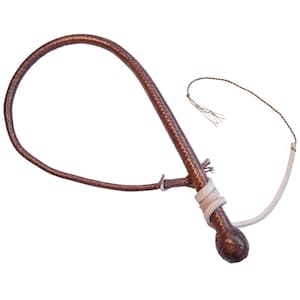 Snake Whip Shot Loaded  3ft 12 Plaits, Dark Brown