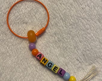 Custom Name Keychain: Letter Bead Personalized Keyring
