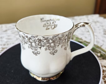 Royal Albert 25th Silver Anniversary bone china mug
