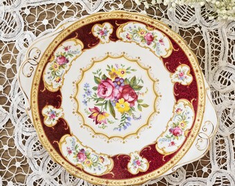 Mid-century Royal Albert "Lady Hamilton" bone china cake plate / sandwich plate