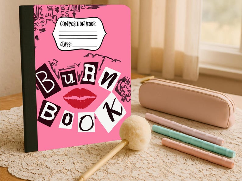 Burn Book Composition Notebook Cover | Printable PNG File - Etsy