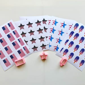 American Flag Polymer Clay Cutters, Patriotic Jewelry Making Tools, USA Stars Stripes (Bundle)