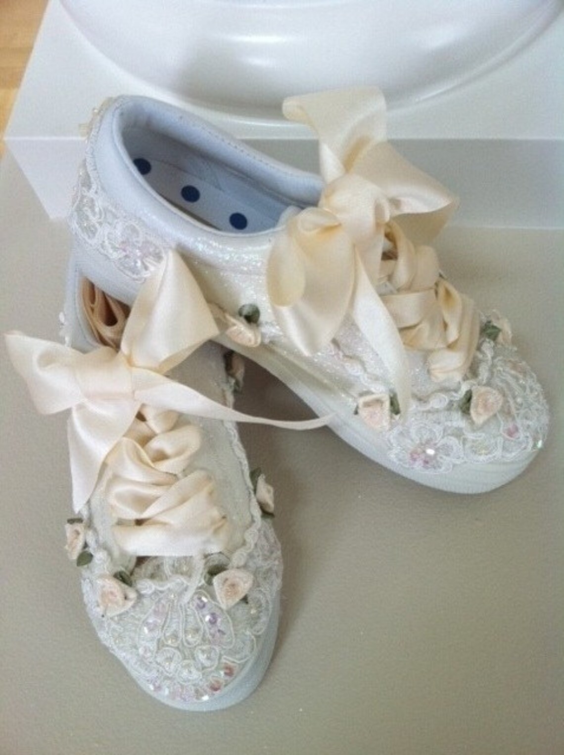 Ivory Original Beaded Bridal Sneakers in Ivory Etsy