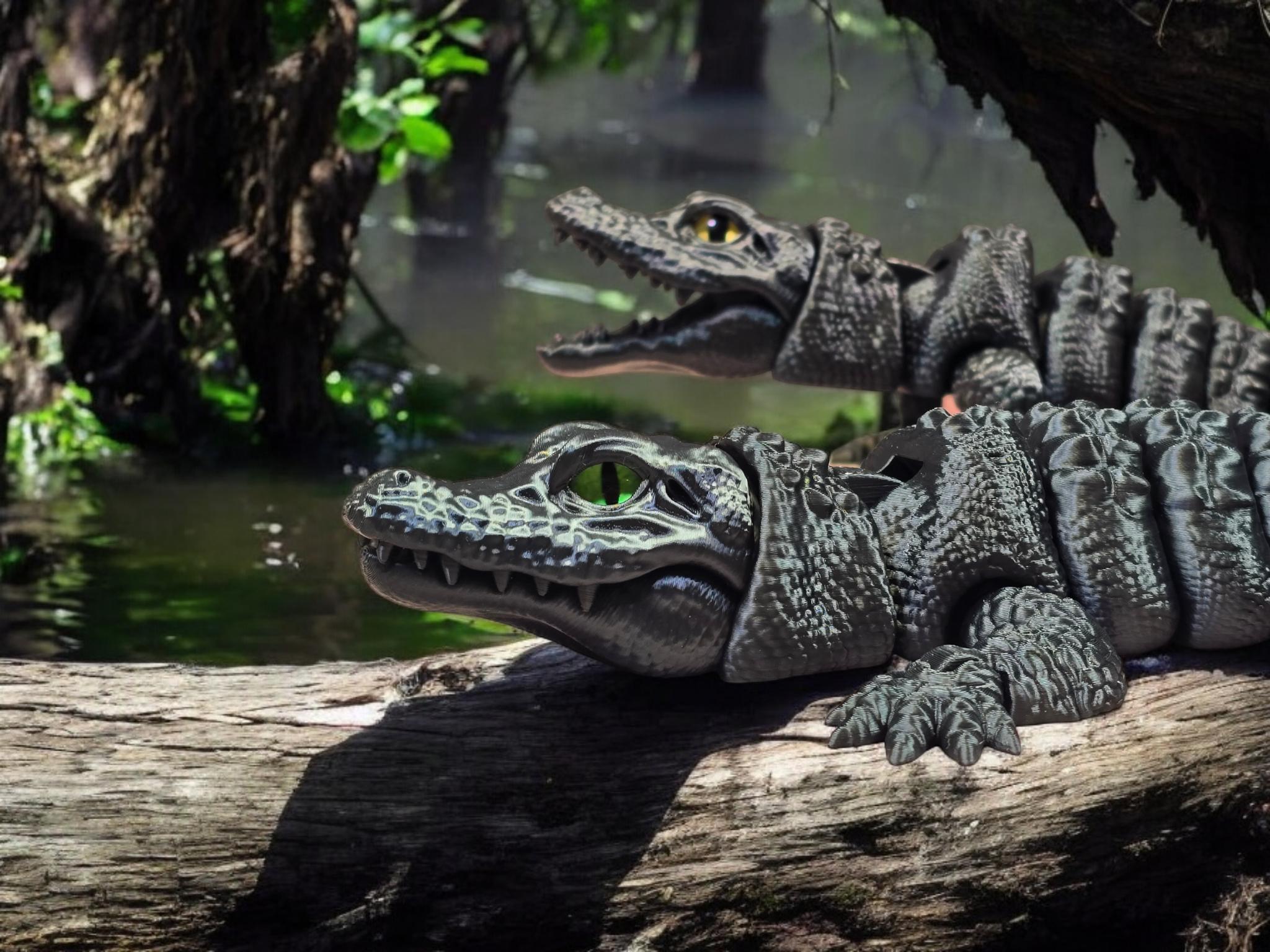 Articulated Alligator - DIGITAL STL File, Print in Place Realistic