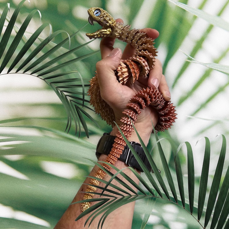 Bush Viper - Digital STL-fil - Realistisk ledad drakeorm bild 3