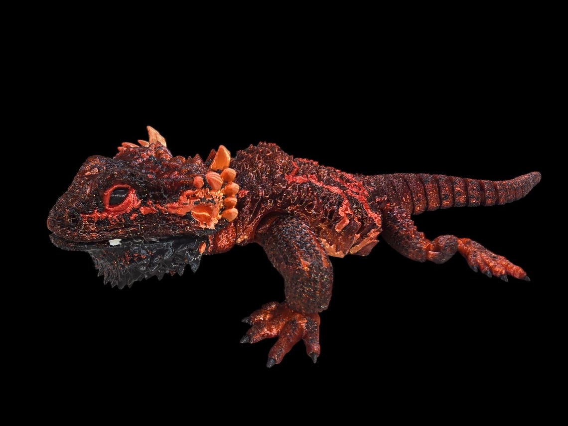 Bearded Dragon 3d STL File - Articulated Lizard Digital Download - 3d ...