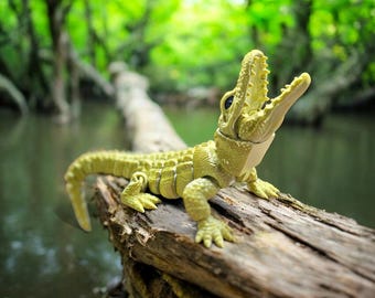 Articulated Alligator - DIGITAL STL File, Print in place realistic reptile