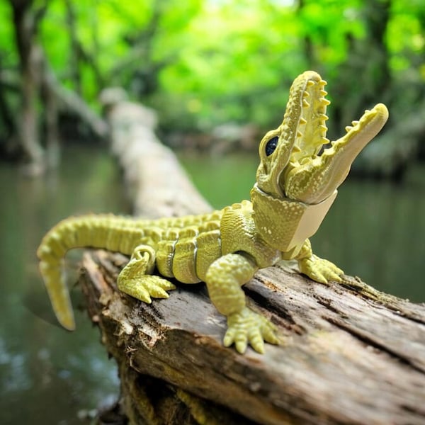 Articulated Alligator - DIGITAL STL File, Print in place realistic reptile