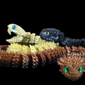Bush Viper - Digital STL-fil - Realistisk ledad drakeorm bild 2