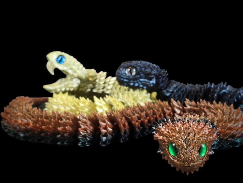 Bush Viper - Digital STL-fil - Realistisk ledad drakeorm bild 2