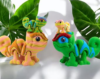 Camaleón pantera - Archivo de impresión 3D Chibi - Mini lagarto articulado