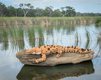 Zoutwaterkrokodil - HYPER REALISTISCHE 3D-printmap, geleed