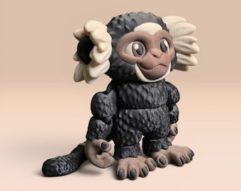 Cute Marmoset with Keychain version - DIGITAL FILE Stl