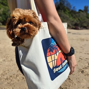 Tote Bag With Zipper - Illustrated Beach Tote Bag - Canvas Bag 50cm x 40cm Tote Bag With Zip.