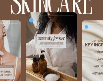 Skincare Instagram Story Template | Esthetician Canva Template | Beauty Brand Social Media Story Design