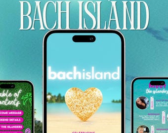 Bach Island Mobile Itinerary Template, Love Island Villa Bachelorette Itinerary, Editable Canva Phone Guide, Tropical Bach Weekend Planner