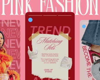 Pink Fashion Instagram Story Brand Template | Editable Canva Story Kit for Boutique, Influencer & Small Business Branding
