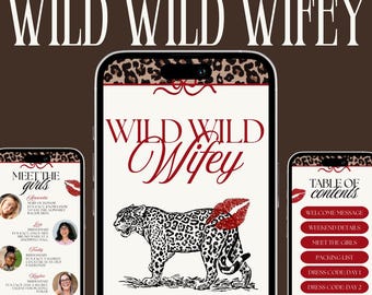 Wild Wild Wifey Bachelorette Itinerary Template, Animal Print Mobile Bach Guide, Wildly in Love Canva Editable