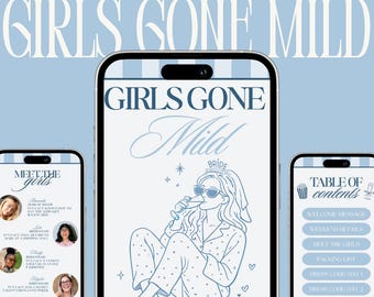 Girls Gone Mild Bachelorette Itinerary Canva Template | Editable Mobile Bachelorette Weekend Guide | Minimal Bride Pajama Theme | Digital
