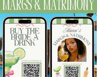 Margs & Matrimony Bachelorette Instagram Story | Buy the Bride a Drink Template  |Margarita Theme Canva