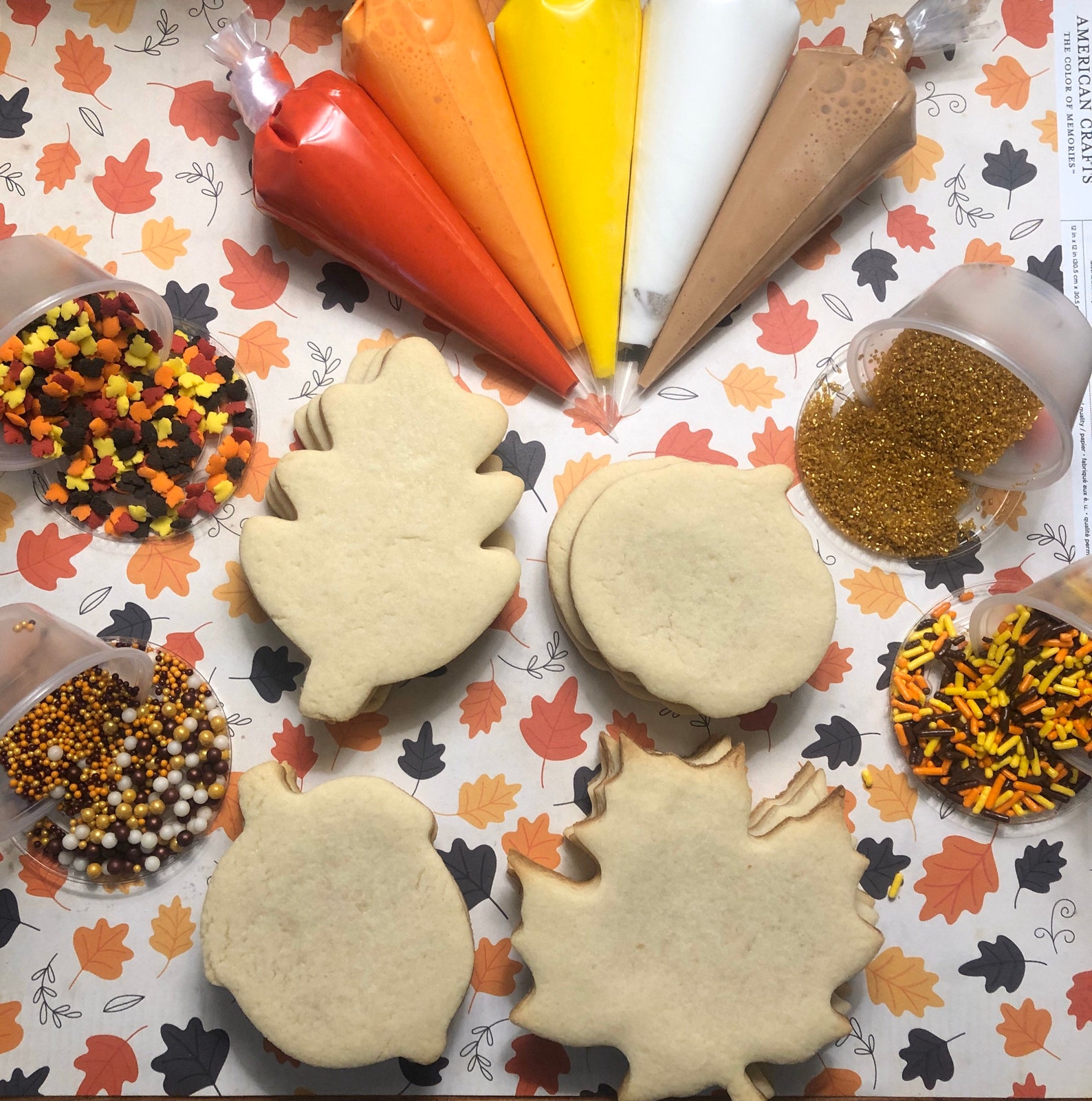 Thanksgiving Decorated Cookie Kit Etsy