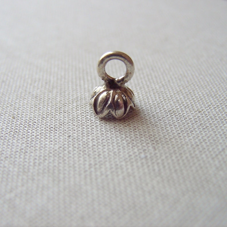 Bali Flower Drops India Charm 46 pcs Sterling Silver Flower Embellishment