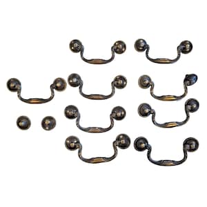 9 Vintage 1960s Keeler Messing Co. YC K1406 Schubladenknäufe 7,5 cm + 2 Ersatz-Rosetten