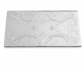 Vtg 90s HANSAWARE GERMANY Checkbook Cover Victorian Scroll UNENGRAVED Near Mint