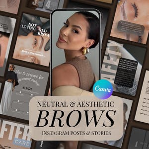 Brow Tattoo Instagram Templates: PMU Artist Social Media (Canva Editable)