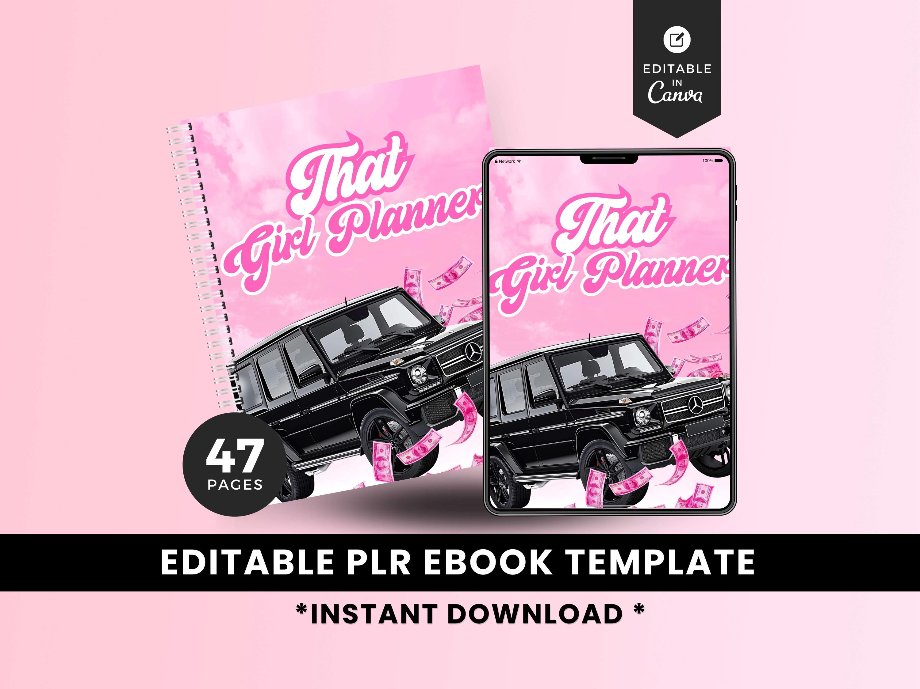 That Girl Planner for Goal Setting, Habit Tracker, It Girl Productivity & Organization Workbook PLR MRR eBook Canva Template Digital Product