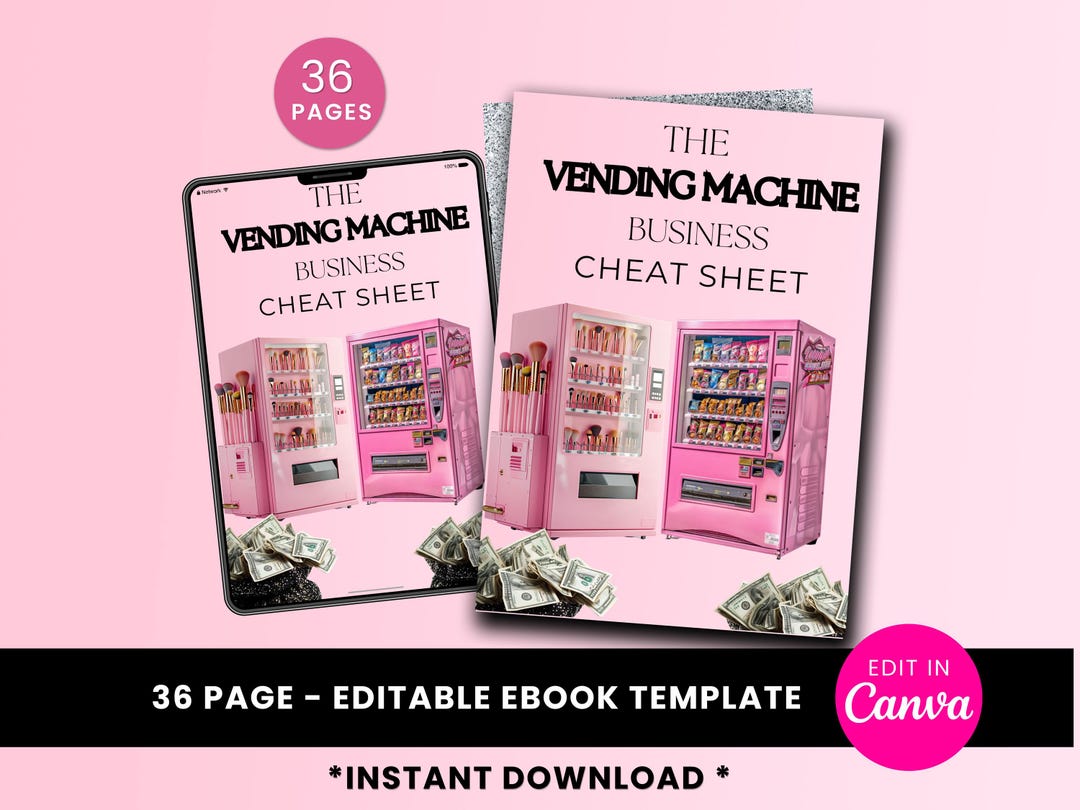 Vending Machine Writing Vending Machine Business Cheat Sheet | PLR MRR Digital E-book Template ...