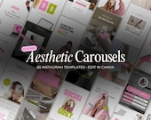 Instagram Carousel Template for Social Media Managers Coaches, Seamless Canva Social Media Coaches Pack, Trendy TikTok & Thread Post Designs